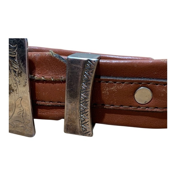 Kids Western Core Leather Belt With Roper Buckle - Picture 3 of 5